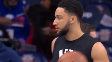 Philadelphia crowd reacts to Ben Simmons during warmups