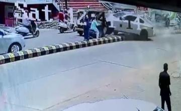 On Camera, Speeding BMW Jumps Divider, Rams Woman On Scooty In Mangaluru