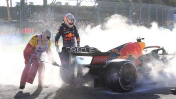 Australian Grand Prix: Charles Leclerc wins in Melbourne as title rival Max Verstappen retires