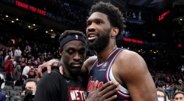 Embiid’s airplane celebration in blowout doesn’t bother Raptors’ Siakam