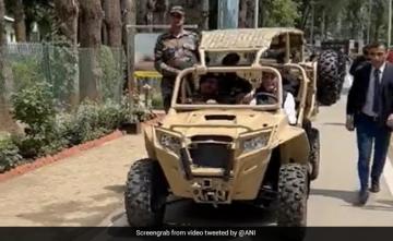 Watch: Rajnath Singh Drives An All-Terrain Vehicle In Kashmir
