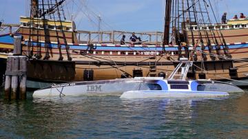 Crewless robotic Mayflower ship reaches Plymouth Rock