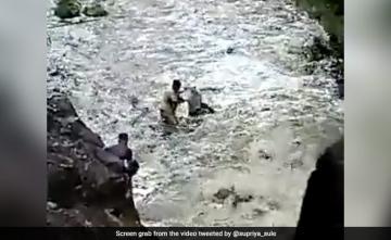 Video: 2 Cops Brave Strong Currents To Rescue Man In Maharashtra