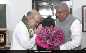 Amit Shah Congratulates Jagdeep Dhankhar For Winning Veep Poll