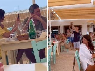 Entire restaurant sings “Wonderwall” while Noel Gallagher tries to eat… AWKWARD! (Video)