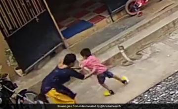 Video Shows Woman Saving Son In Nick Of Time From Snake Attack