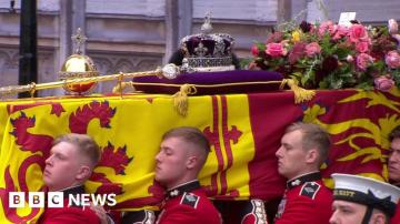 Queen funeral: King follows his mother's coffin to abbey
