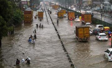 Heavy Rain Floods Roads, Shuts Schools In UP, Gurgaon WFH