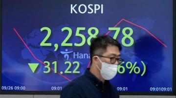 Rate hikes, inflation tug Asian shares, British pound lower