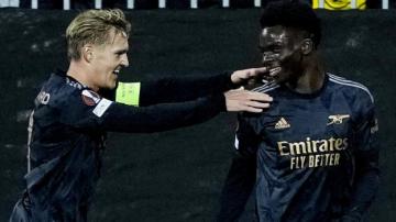 Bodo/Glimt 0-1 Arsenal: Bukayo Saka scores as Gunners near Europa League progression