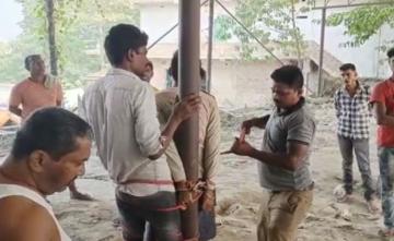 Video: 2 Men Tied To Pole, Beaten Up For Allegedly Stealing Iron In Bihar
