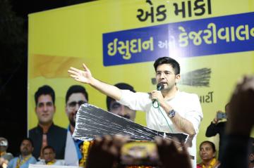 Arvind Kejriwal Meets 'Sholay' In AAP MP Raghav Chadha's Gujarat Pitch