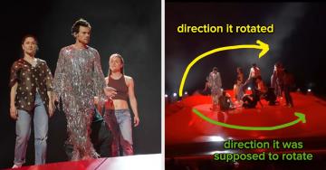 People Are Praising Harry Styles And His Grammys Backup Dancers After They Revealed The Spinning Stage Massively Malfunctioned