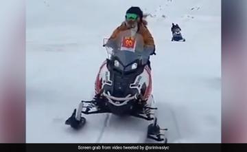 Watch: Rahul Gandhi, Sister Priyanka Take On Gulmarg In Snowmobiles