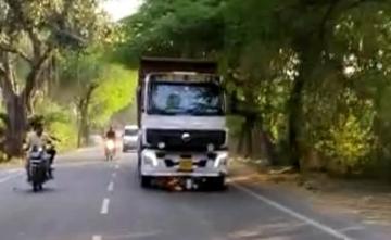 Speeding Truck Hits Scooty In UP, Drags 6-Year-Old For Over 2 Km