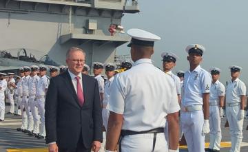 INS Vikrant Welcomes 1st Foreign PM On Board - Australia's Anthony Albanese