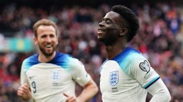 England 2-0 Ukraine: Harry Kane and Bukayo Saka score in comfortable win