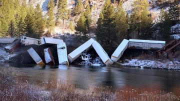 About 25 train cars derail in Montana, no injuries reported