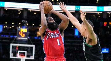Harden has 45 as Embiid-less 76ers beat Celtics in Game 1