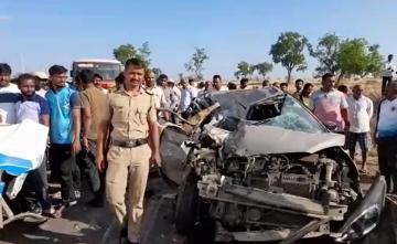 Car Crushed After Collision With Bus In Maharashtra's Satara, 4 Killed