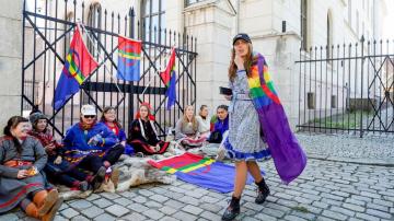 In Norway, Indigenous Sami protest outside prime minister's office against wind farm