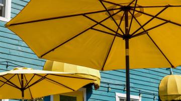 This DIY Rolling Umbrella Stand Doubles As a Planter