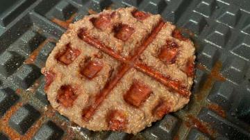 Waffle a Beef Patty for a Quick and Easy Burger