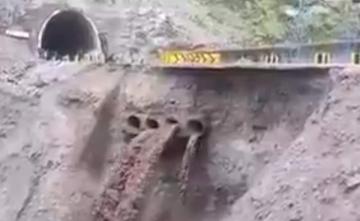 Huge Part Of Road Caves In On Jammu-Srinagar Highway Amid Heavy Rain