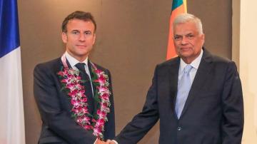 French President Macron visits his counterpart in Sri Lanka