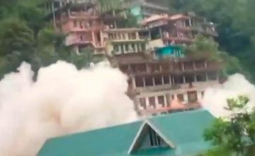 Video: Massive Landslide In Himachal's Kullu, Several Houses Collapse