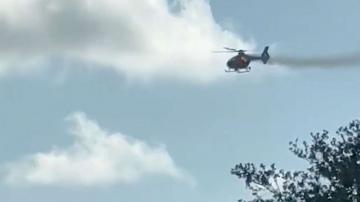2 hospitalized after fire rescue helicopter crashes