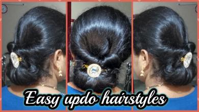 Easy Updo Tutorial For Long Hair|| Hair Tutorial:Easy Elegance Hair Bun || Indian Vlogger Sangeeta