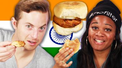 People Try Indian Street Food