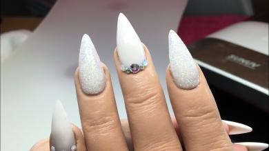 REMAKE OF MY ACRYLIC NAILS | WHITE ALMOND ACRYLICS | SANDRA THE NEW REALISTIC HAND