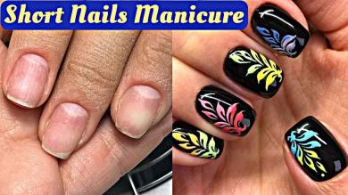 Short Nails Manicure Natural Nail Care With Nails Cleaning Process 