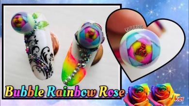 Bubble Rainbow Rose | Candy Ball | Trend Nail Art