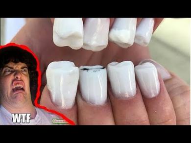 WTF Nails Teeth, Unicorn Nipple, Kim Kardashian Insane Nail Art Trend