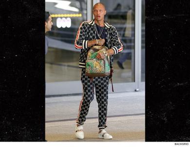 Jeremy Meeks Wears Gucci from Head to Toe Arriving in L.A.