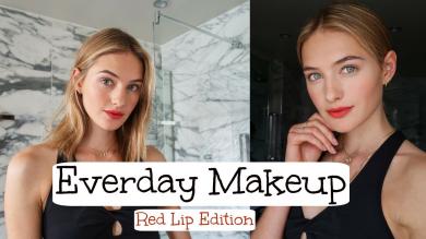 Everyday Makeup Tutorial | Red Lips, Model Makeup, & Simple Looks | Sanne Vloet