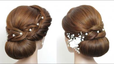 New Low Bun Hairstyle For Long Hair. Latest Bridal Updo Tutorial
