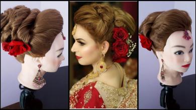 Traditional Bridal Bun Hair Tutorial || Asian Bridal Hairdo || Bridal Hairstyle || Wedding Hairdo ||