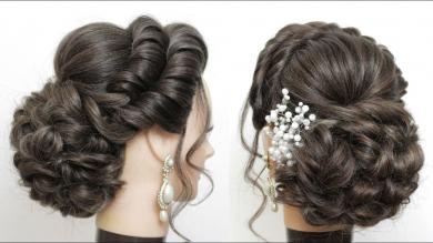 New Bridal Hairstyle For Long Hair. Messy Bun Updo Tutorial