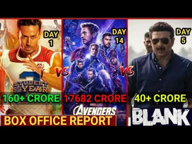 Box Office Collection of Avengers Endgame,Blank Box Office Collection, Student Of the year 2 1st Day