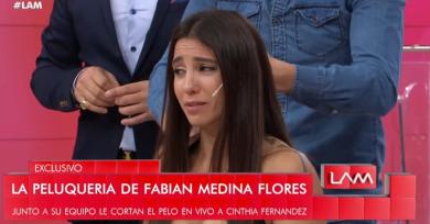 La angustia de Cinthia Fernández mientras le cortaban el cabello en vivo