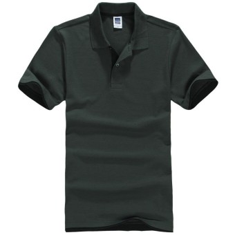 Pria Polo ShirtShort Lengan Golf Tenis Shirt (Dark Green)-Intl:L