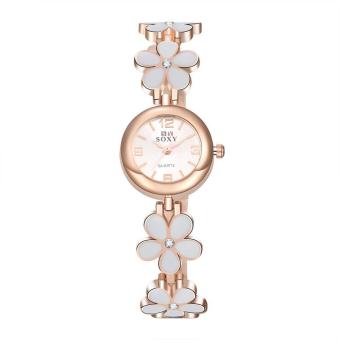 ZUNCLE Ladies Casual Flower Shape Quartz Wrist Watch (Rose Gold)