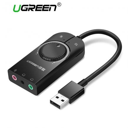 Ugreen USB Placa De Áudio de 3.5mm Adaptador USB Placa de Som Externa USB para Fone De Ouvido Fone De Ouvido Interface De Áudio para o Som Do Computador cartão