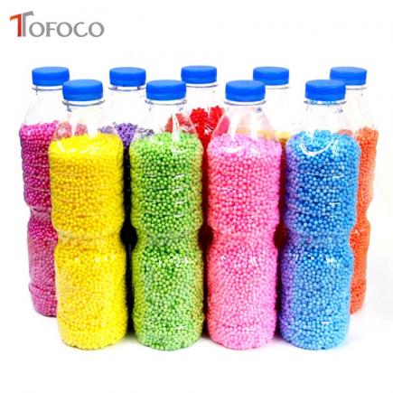 TOFOCO 500 ml/Bottle DIY Bolas de Neve Acessórios de Partículas de Lama Lodo Pequeno Minúsculo Contas De Espuma Para Floam Enchimento Para Suprimentos DIY 2-4mm