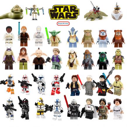 Única Venda legoing Star Wars Luke Leia O Anakin Darth Vader Yoda Han Solo Jar Jar figuras Building Blocks Brinquedos legoings bk37