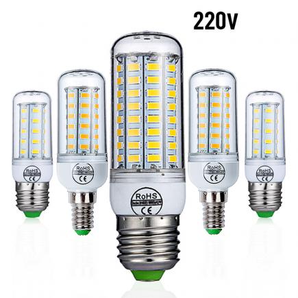 E27 E14 CONDUZIU a Lâmpada Lâmpada LED AC 220 v 240 v Milho Lâmpada Vela 24 36 48 56 69 72 LEDs Chandlier Iluminação Para Decoração de Casa Luzes LED